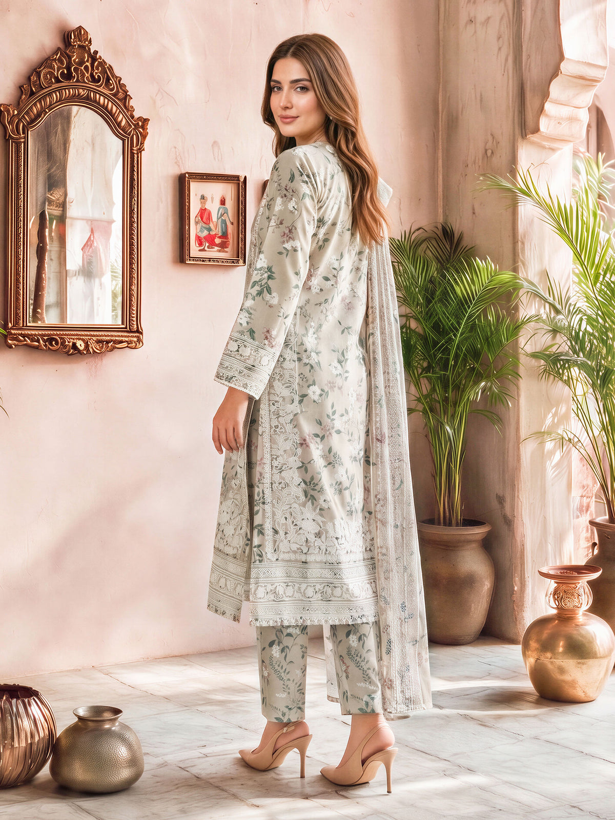 3 Piece Khaddar Paste Suit (Unstitched)