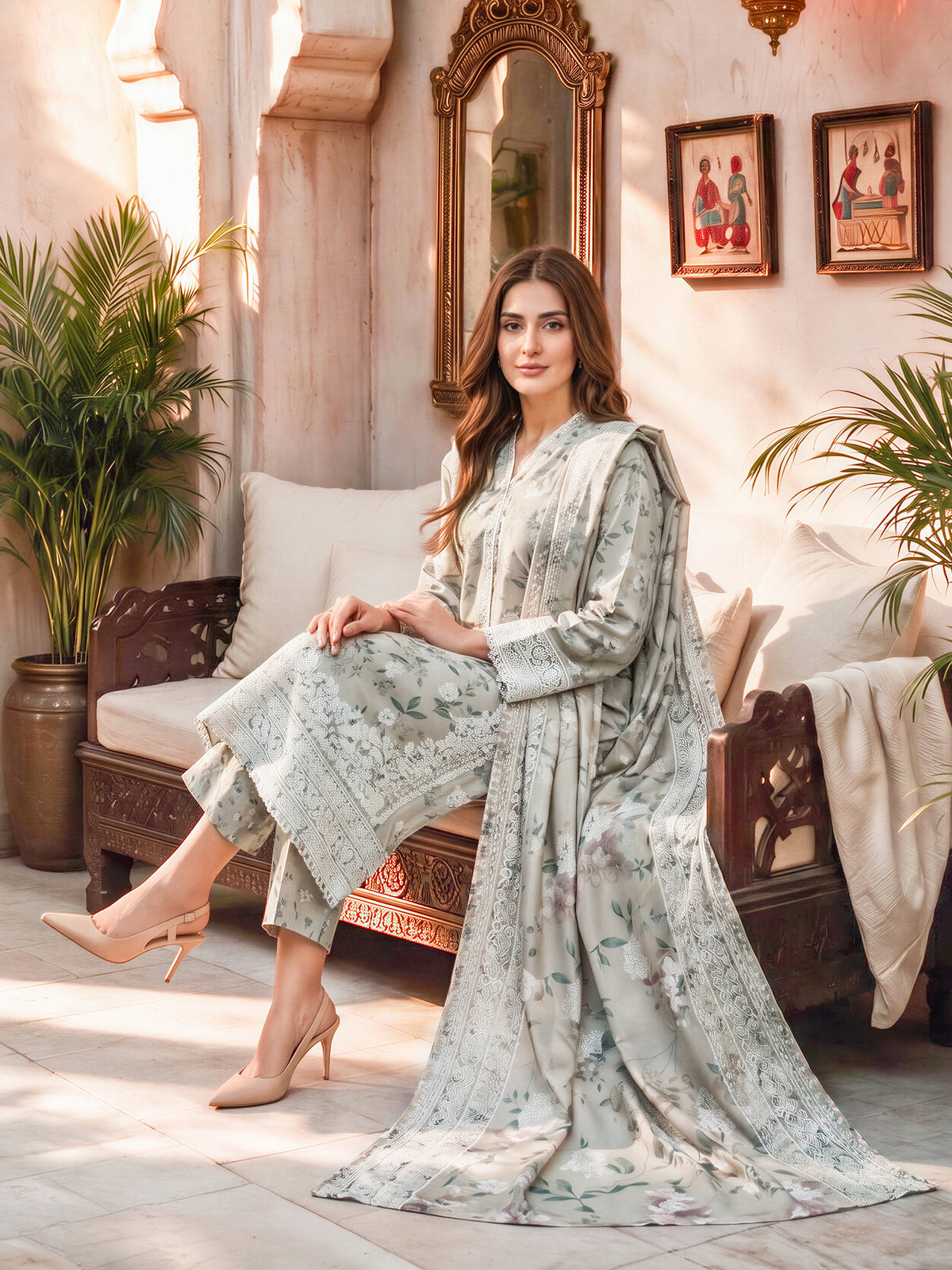 3 Piece Khaddar Paste Suit (Unstitched)
