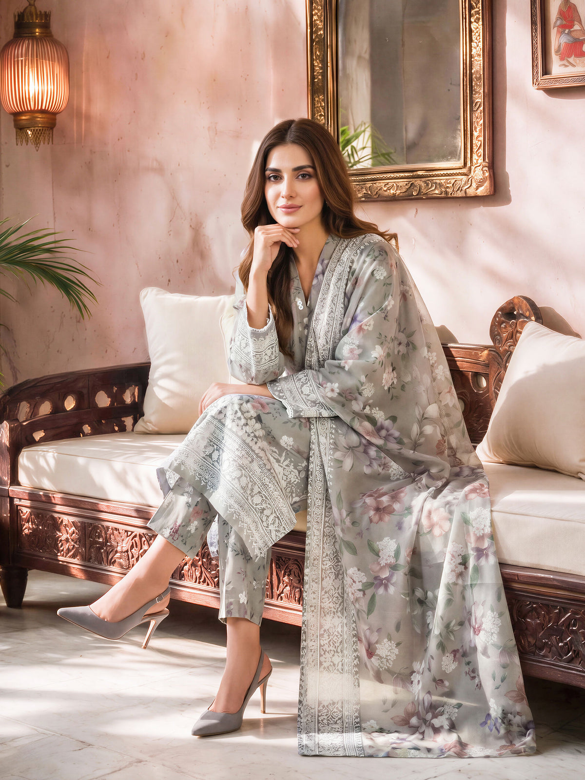 3 Piece Khaddar Paste Suit (Unstitched)