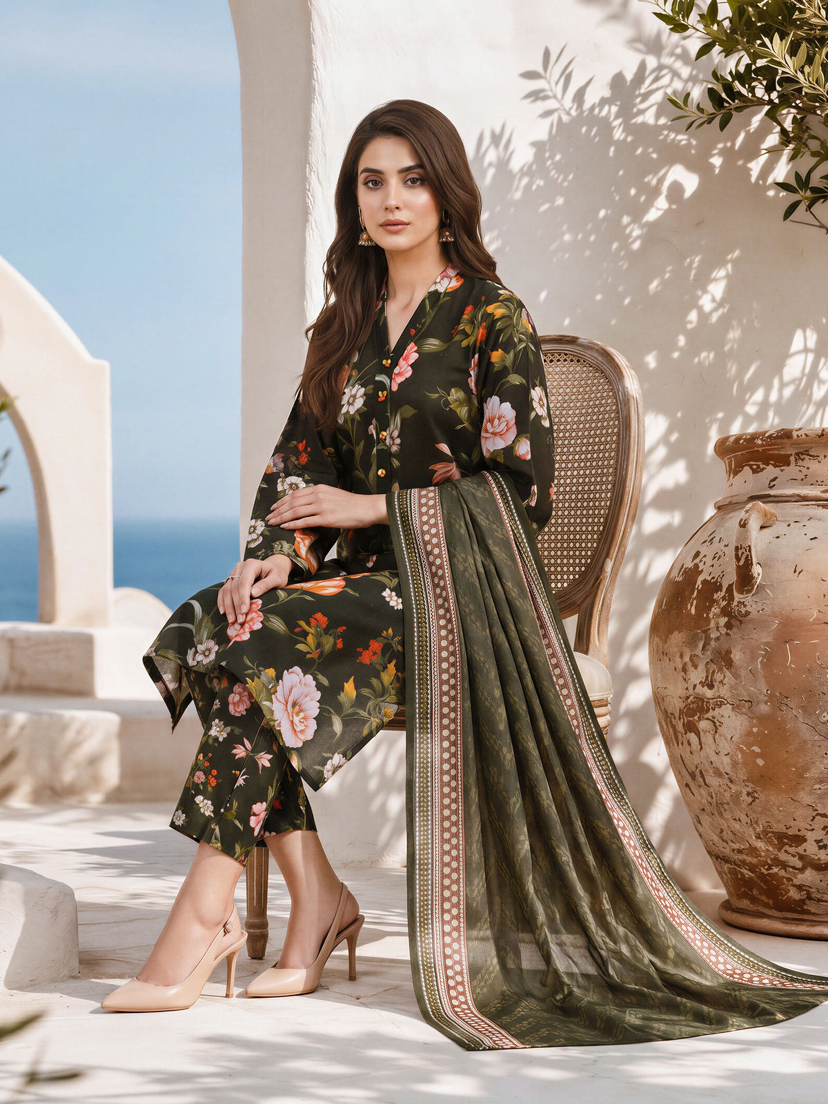 3 Piece Khaddar Suit (Unstitched)