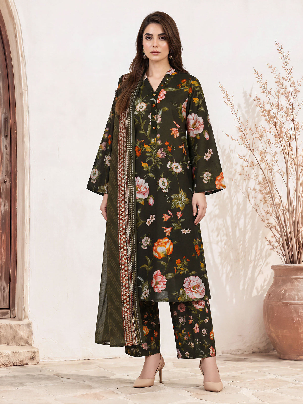 3 Piece Khaddar Suit (Unstitched)