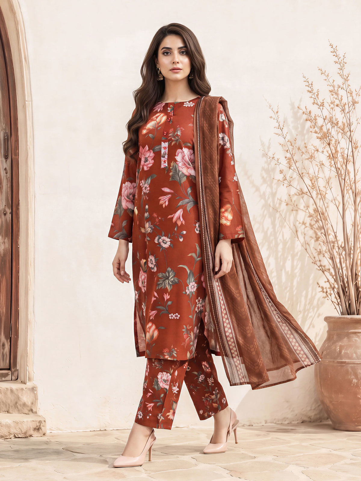 3 Piece Khaddar Suit (Unstitched)