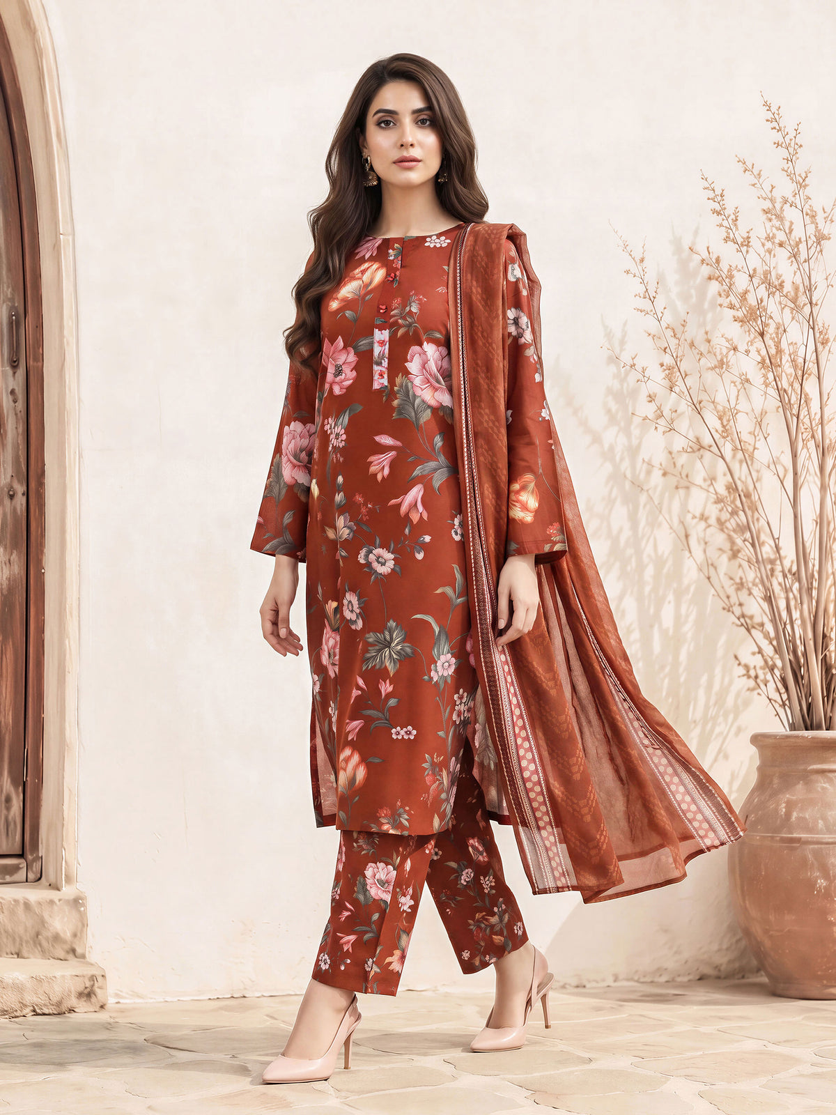 3 Piece Khaddar Suit (Unstitched)