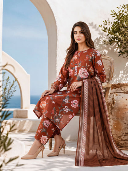 3 Piece Khaddar Suit (Unstitched)
