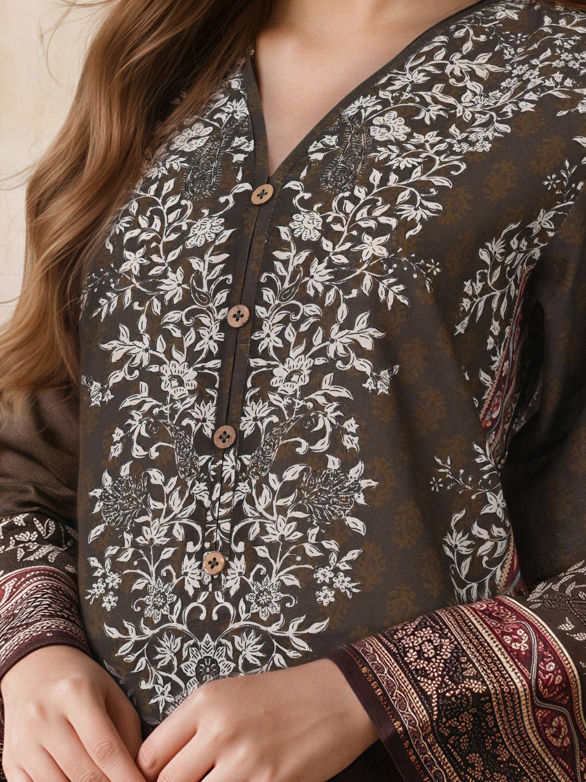 3 Piece Khaddar Suit (Unstitched)