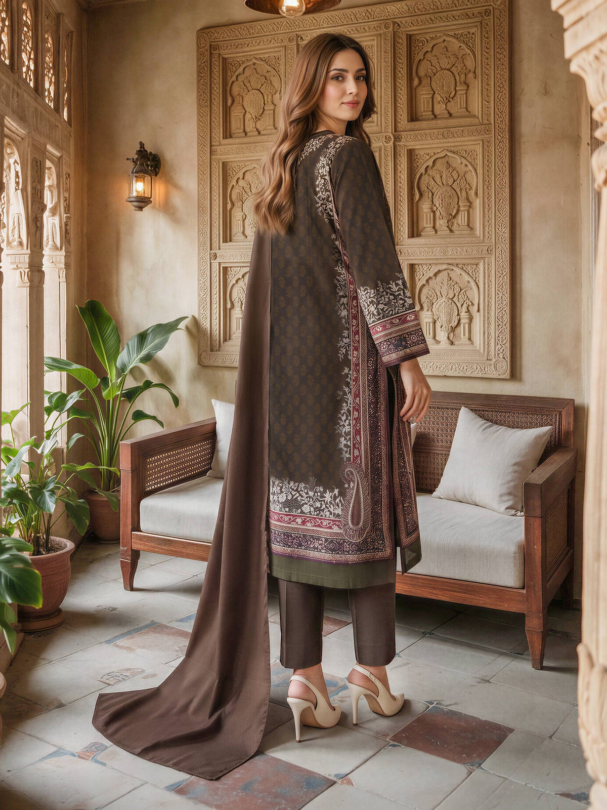 3 Piece Khaddar Suit (Unstitched)