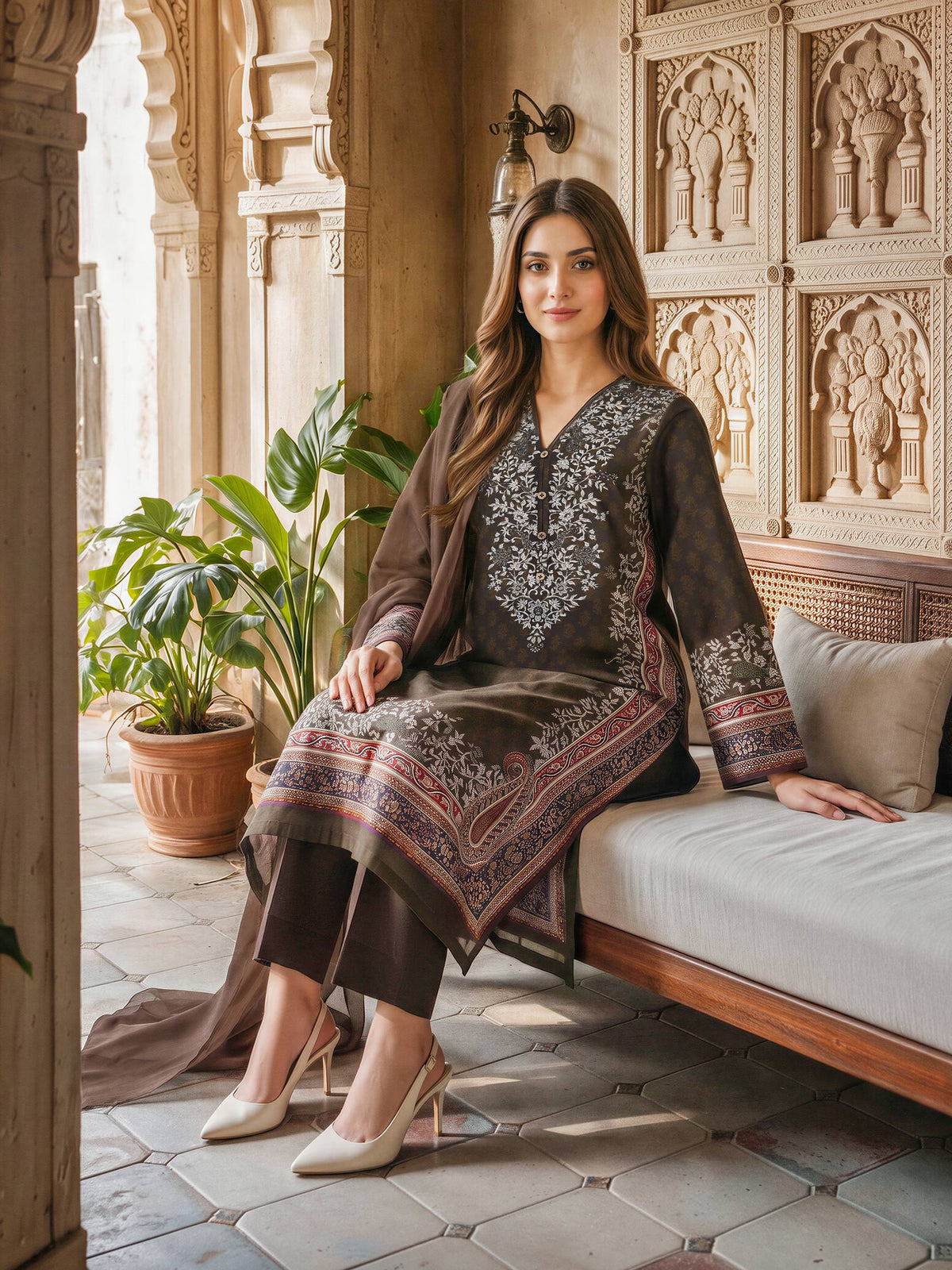 3 Piece Khaddar Suit (Unstitched)