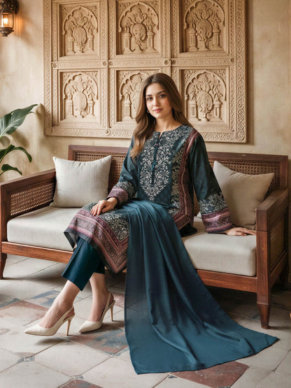 3 Piece Khaddar Suit (Unstitched)