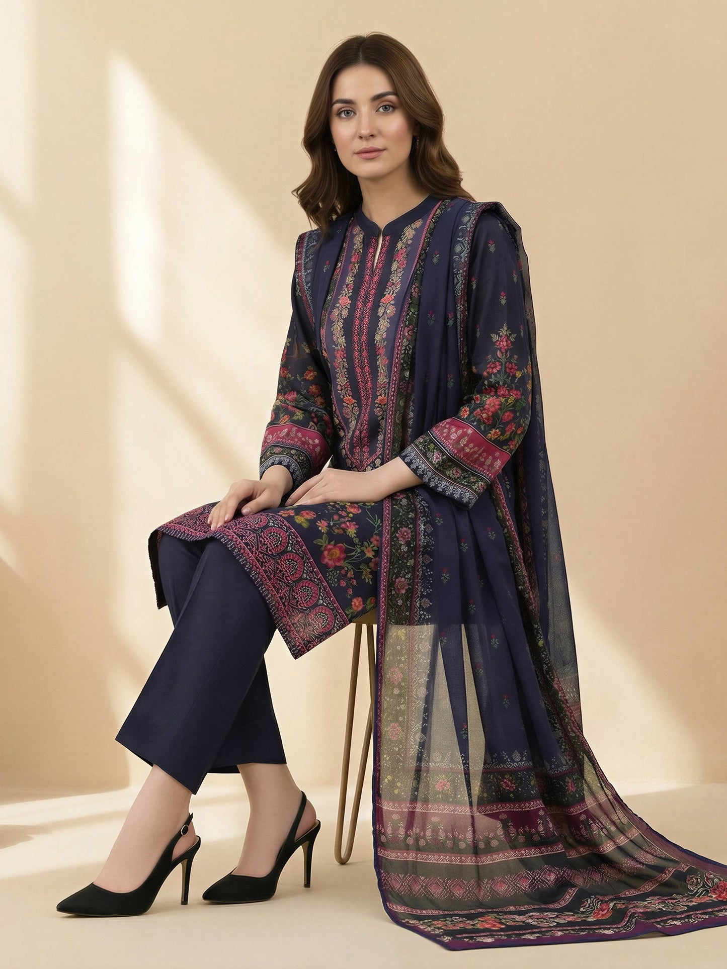3 Piece Lawn Suit -Printed (Unstitched)