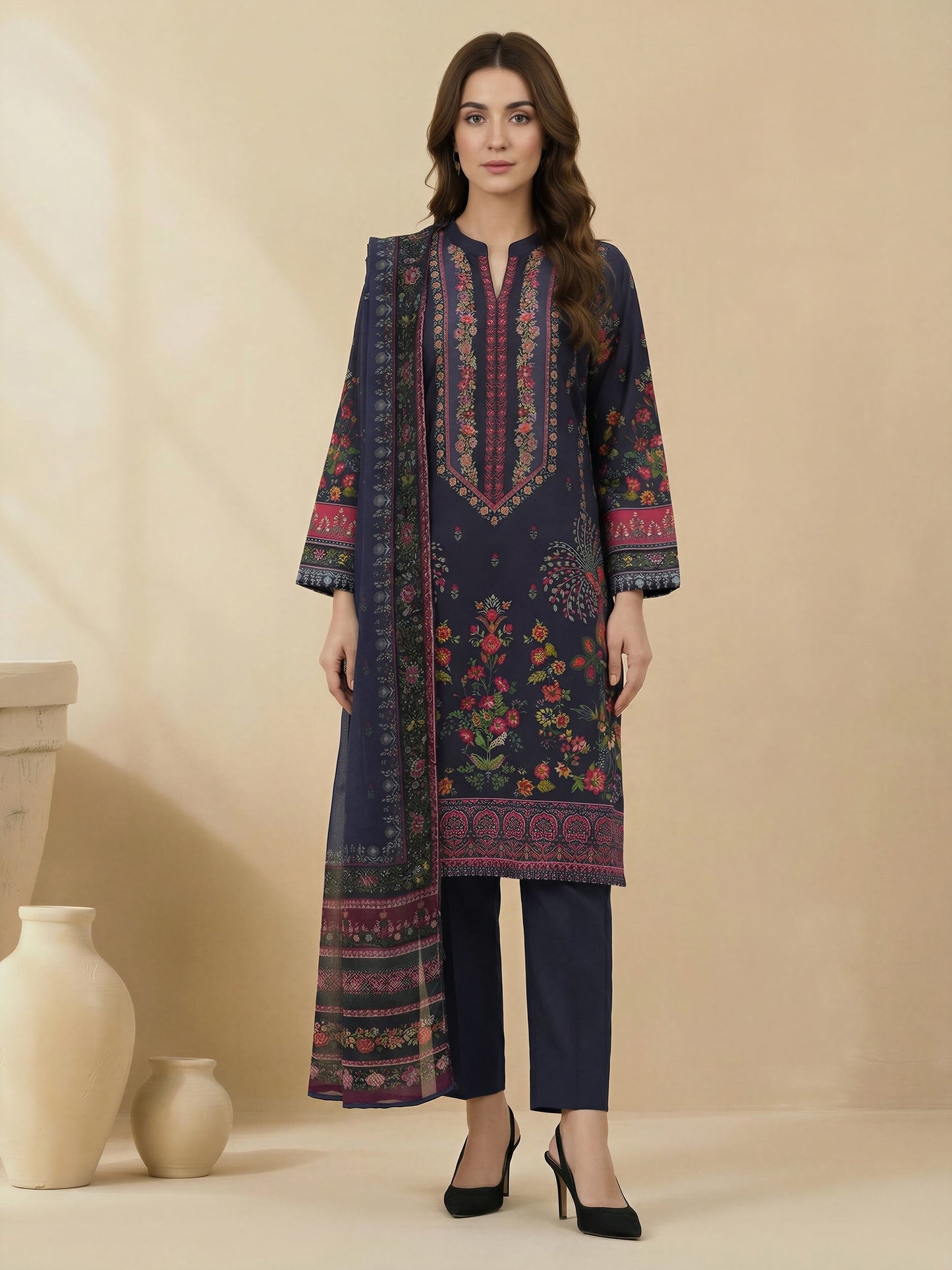 3 Piece Lawn Suit -Printed (Unstitched)