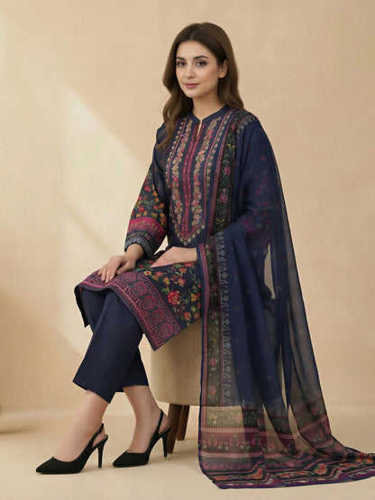 3 Piece Lawn Suit -Printed (Unstitched)