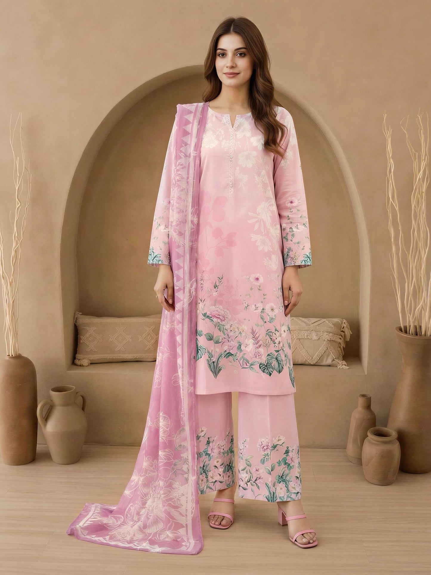 3 Piece Lawn Suit (Unstitched)