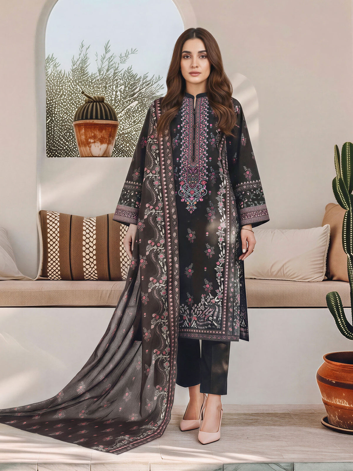 3 Piece Khaddar Suit (Unstitched)