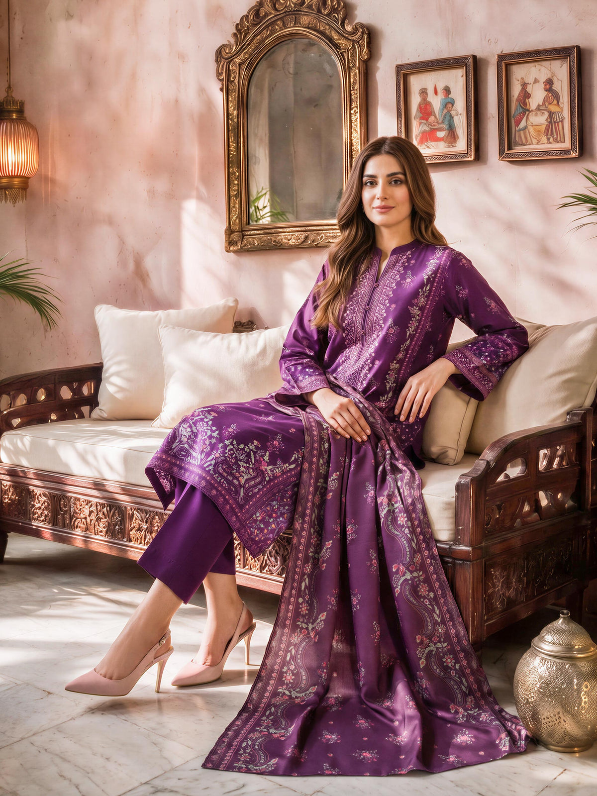 3 Piece Khaddar Suit (Unstitched)