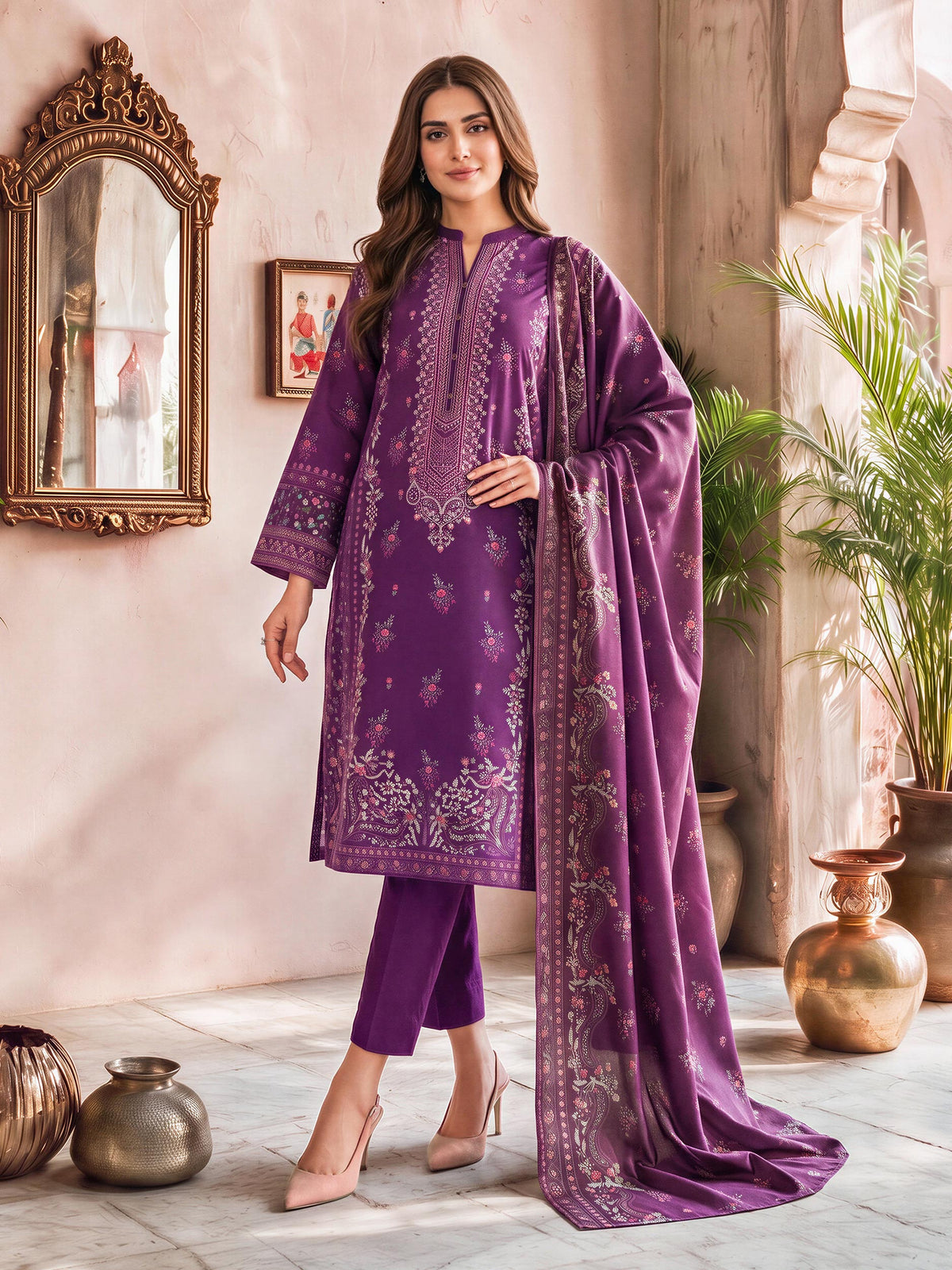 3 Piece Khaddar Suit (Unstitched)