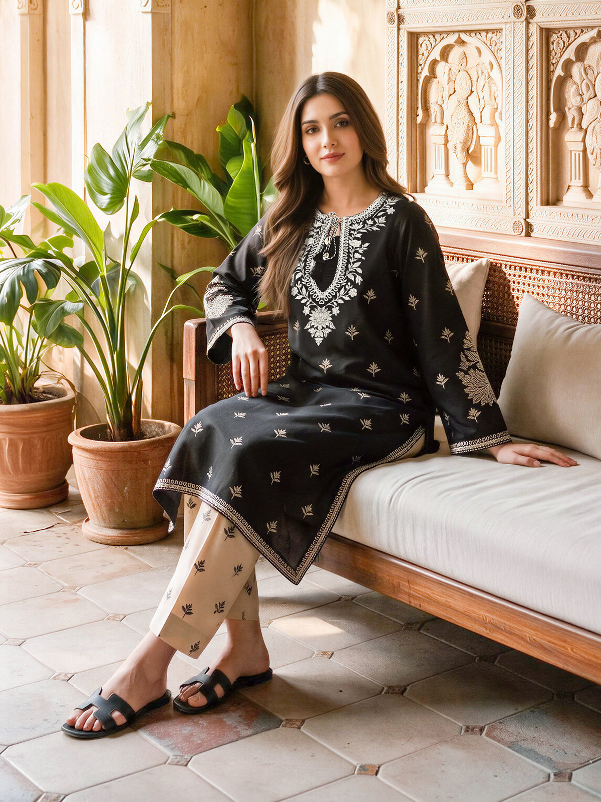 2 Piece Khaddar Paste Suit (Unstitched)