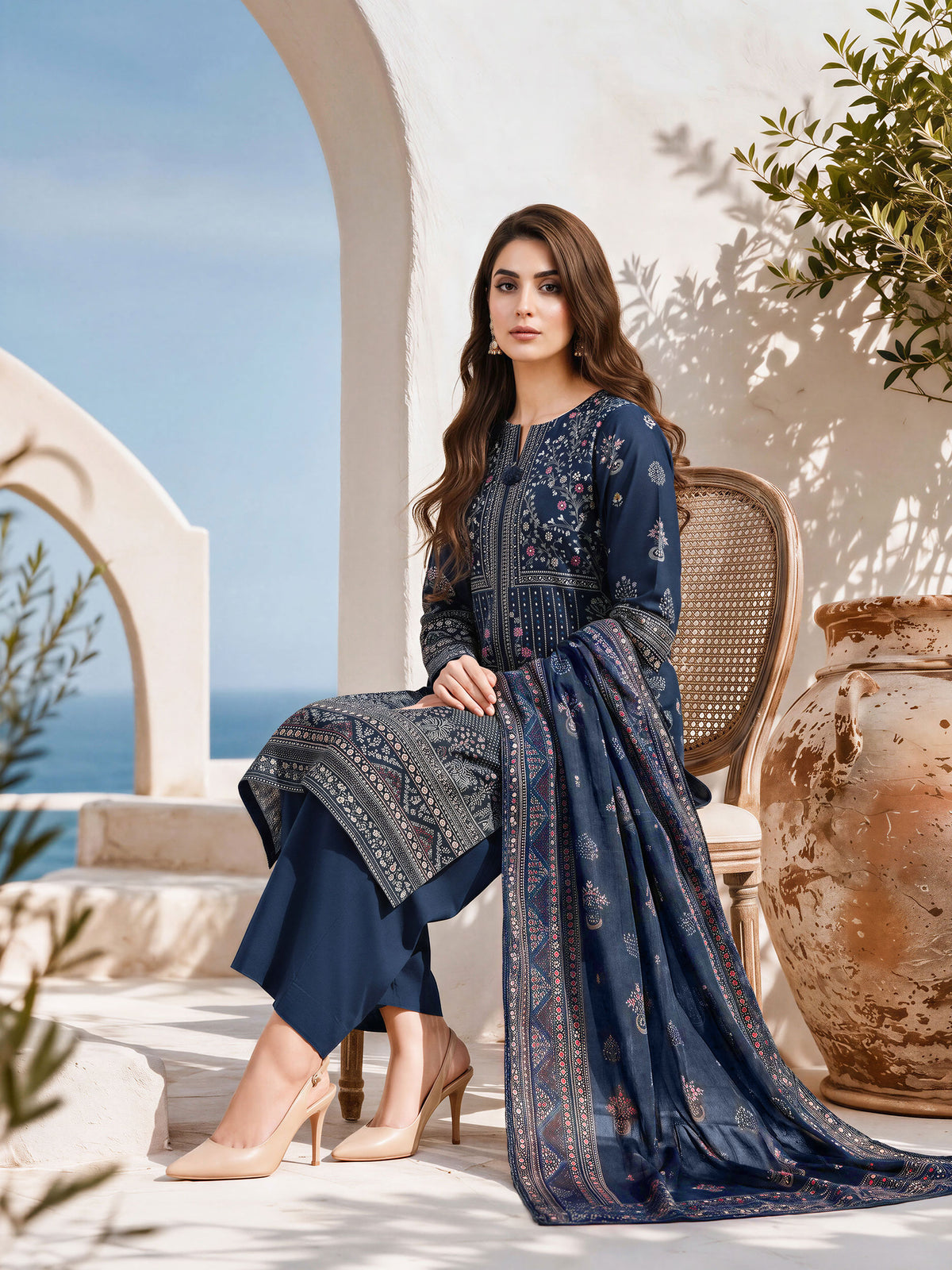 3 Piece Khaddar Suit (Unstitched)