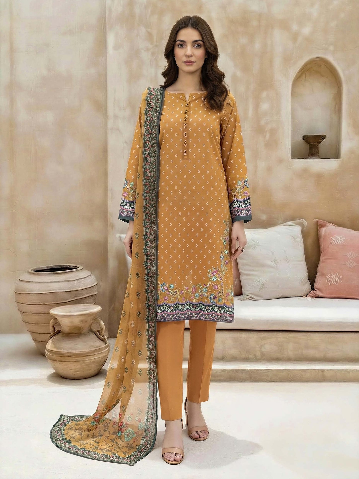 3 Piece Lawn Suit (Unstitched)