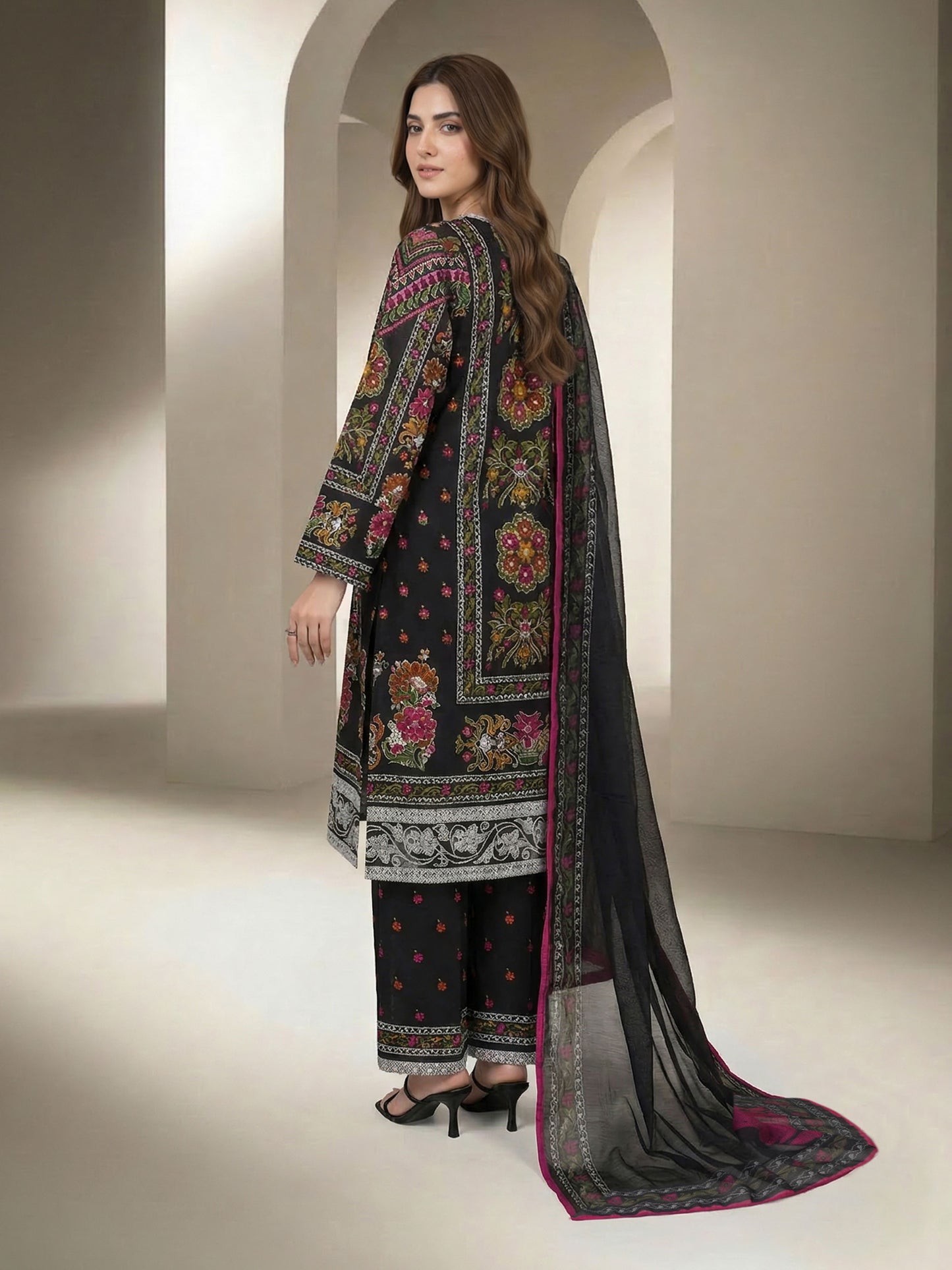 3 Piece Lawn Suit- Printed (Unstitched)