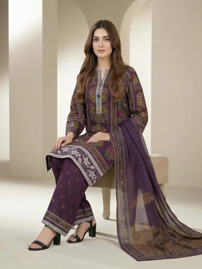 3 Piece Lawn Suit- Printed (Unstitched)