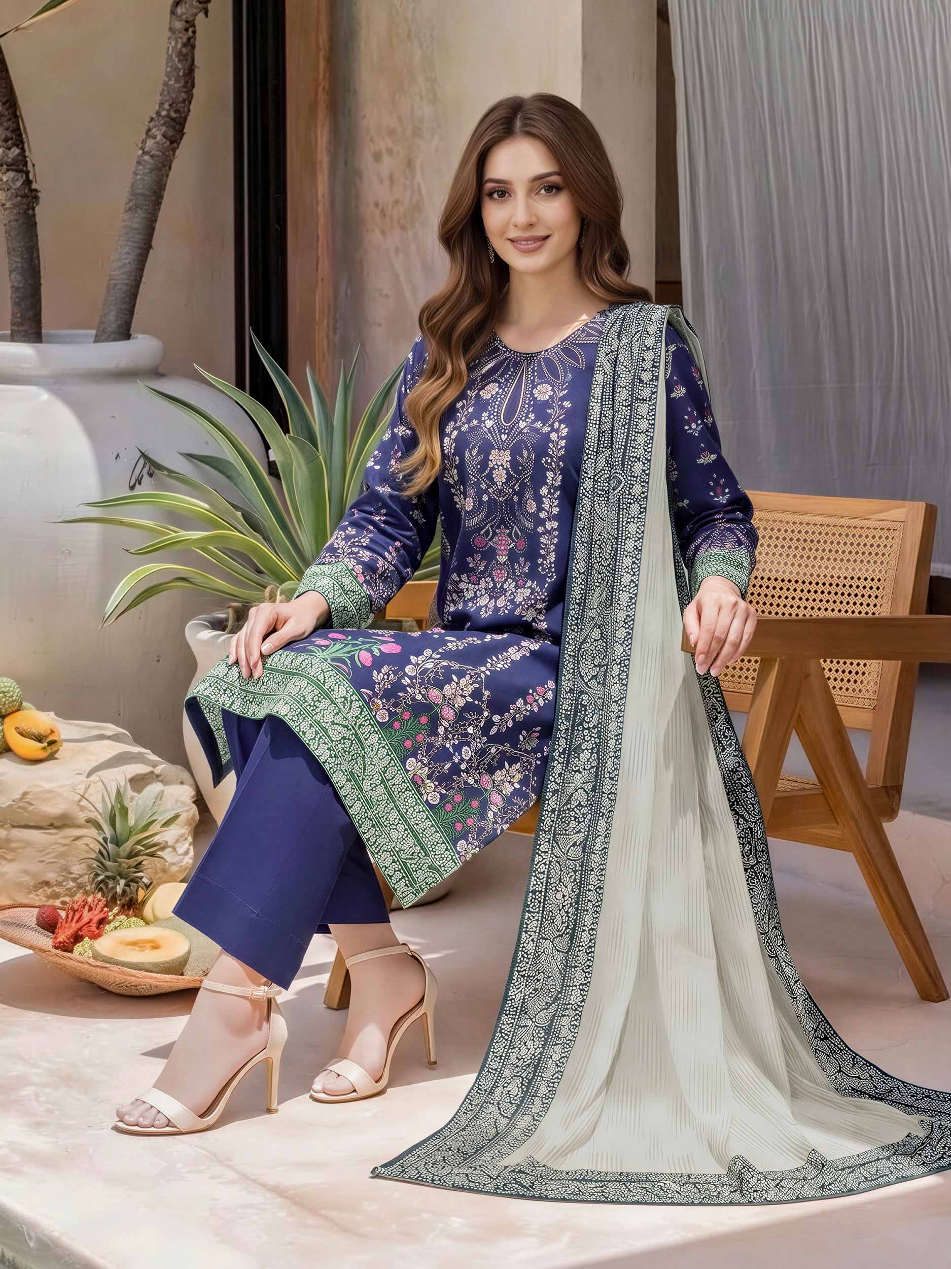 3 Piece Lawn Suit (Unstitched)
