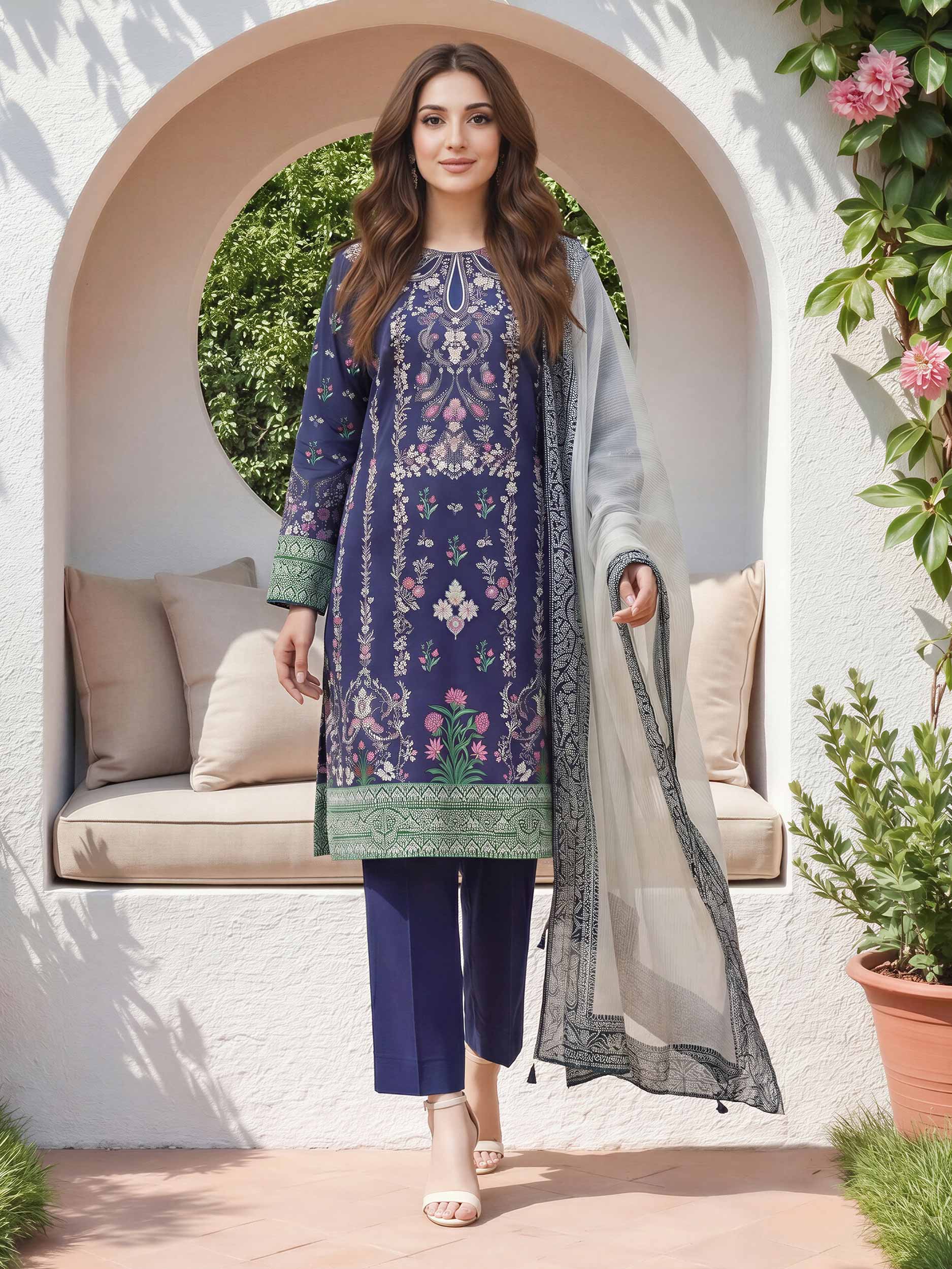 3 Piece Lawn Suit (Unstitched)