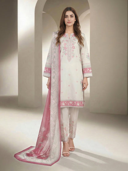 3 Piece Lawn Suit- Printed (Unstitched)