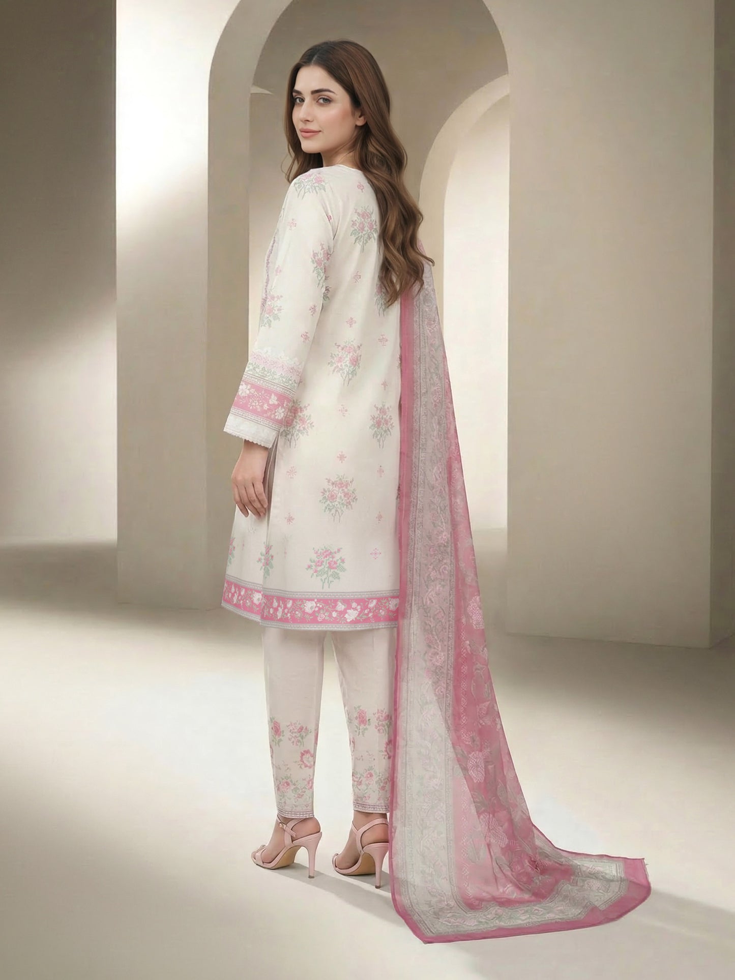 3 Piece Lawn Suit- Printed (Unstitched)