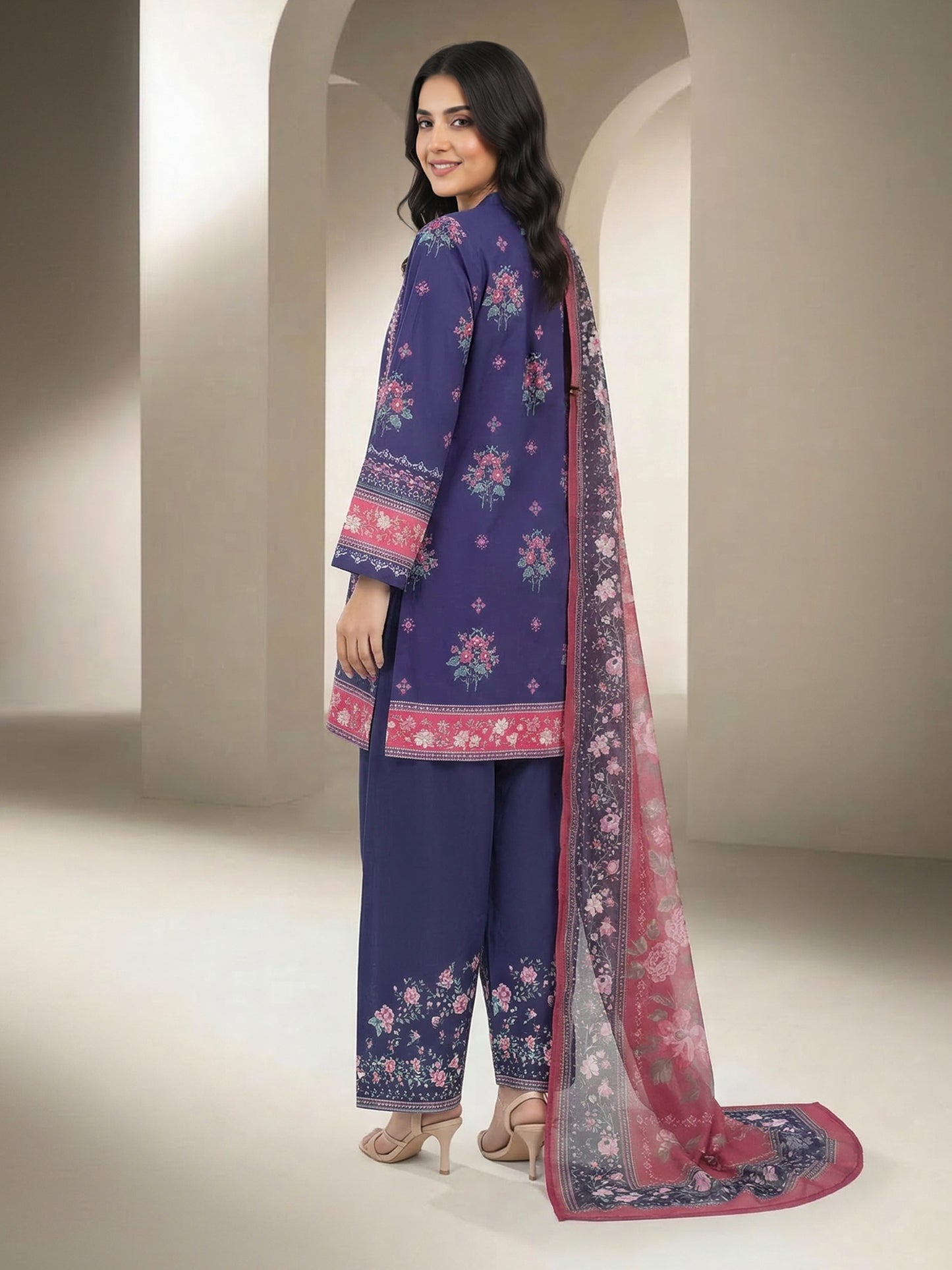 3 Piece Lawn Suit- Printed (Unstitched)