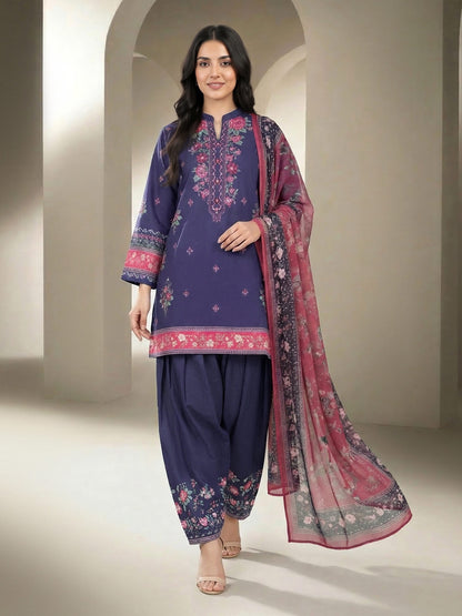 3 Piece Lawn Suit- Printed (Unstitched)