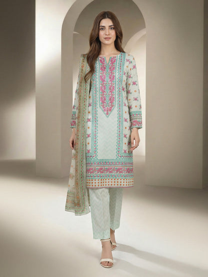 3 Piece Lawn Suit- Printed (Unstitched)