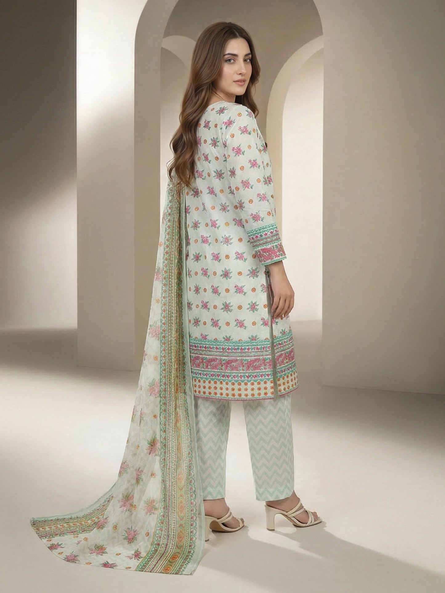 3 Piece Lawn Suit- Printed (Unstitched)