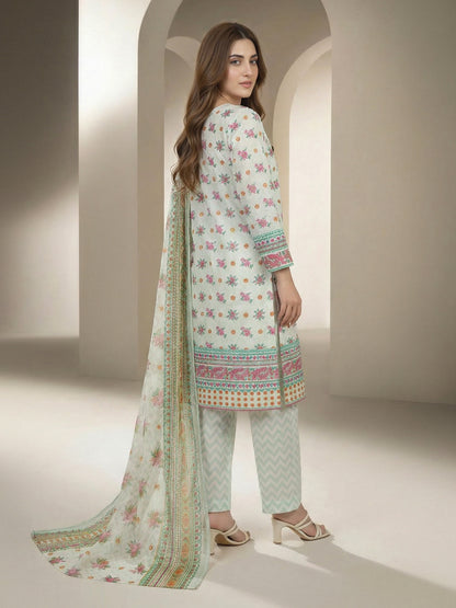 3 Piece Lawn Suit- Printed (Unstitched)