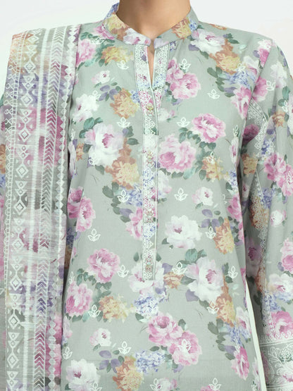 3 Piece Lawn Suit- Printed (Unstitched)