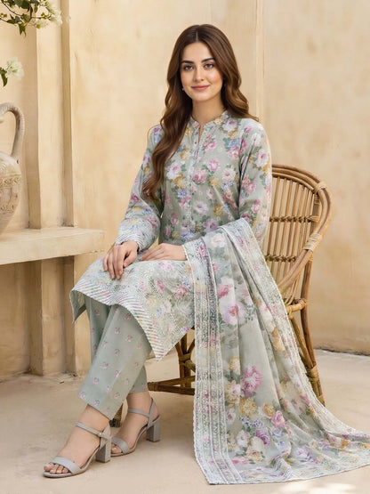 3 Piece Lawn Suit- Printed (Unstitched)