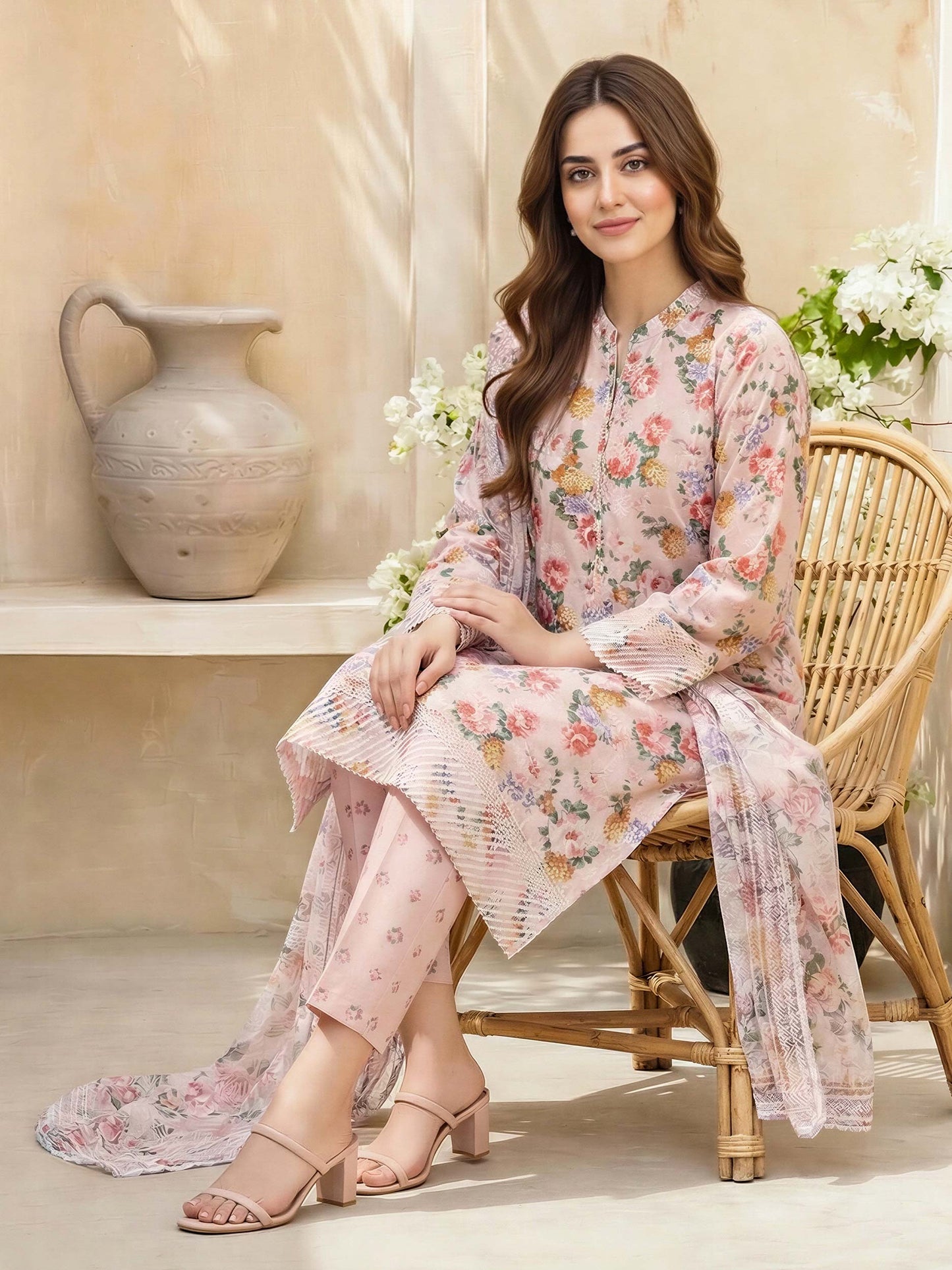 3 Piece Lawn Suit- Printed (Unstitched)