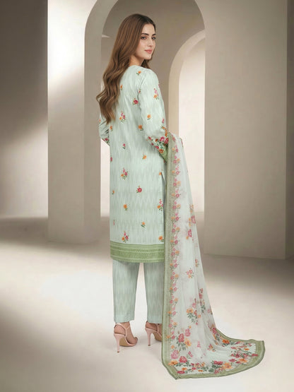 3 Piece Lawn Slub Suit- Printed (Unstitched)