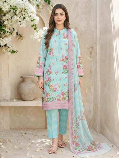 3 Piece Lawn Slub Suit- Printed (Unstitched)