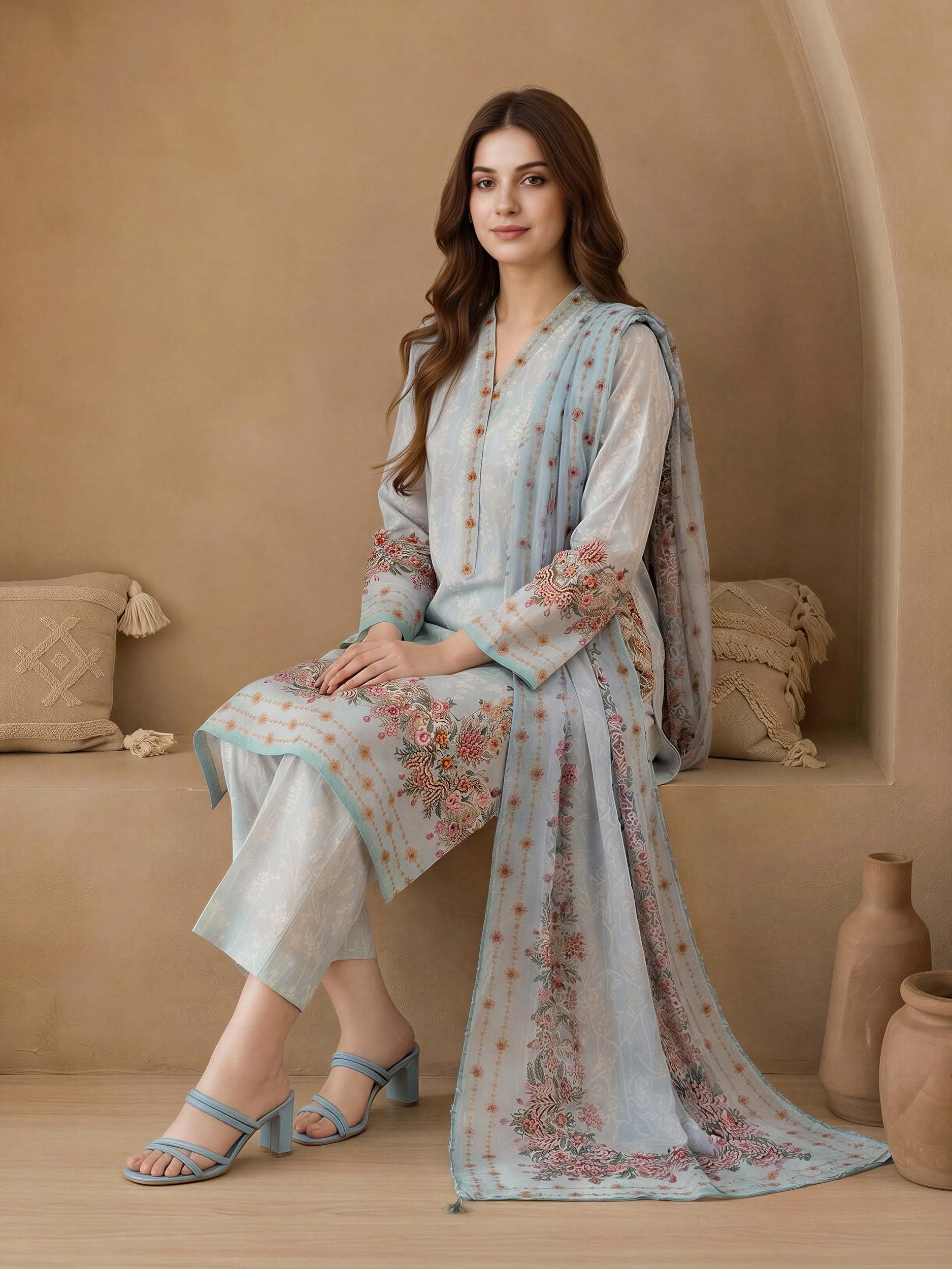 3 Piece Lawn Suit (Unstitched)