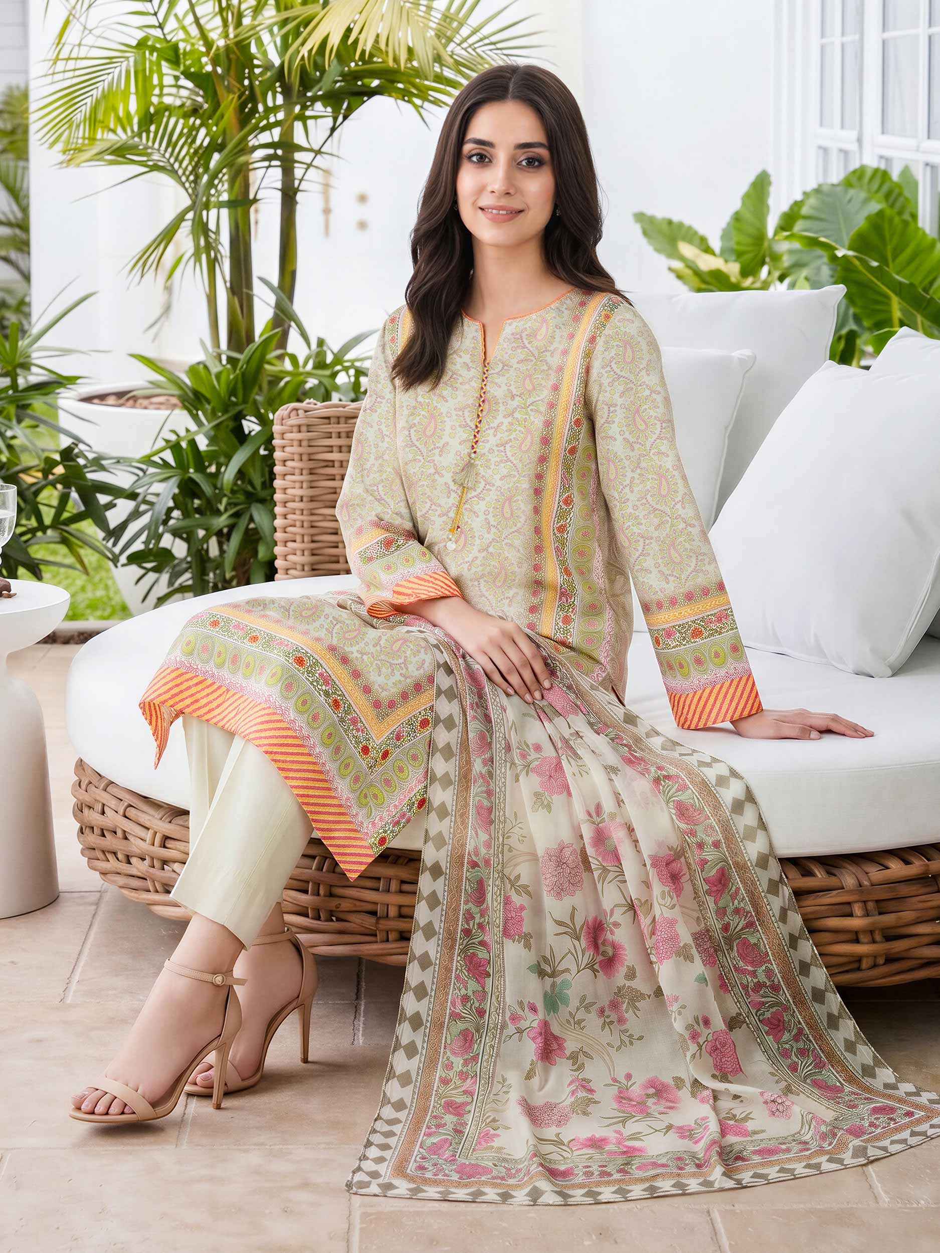 3 Piece Lawn Suit (Unstitched) price in Pakistan
