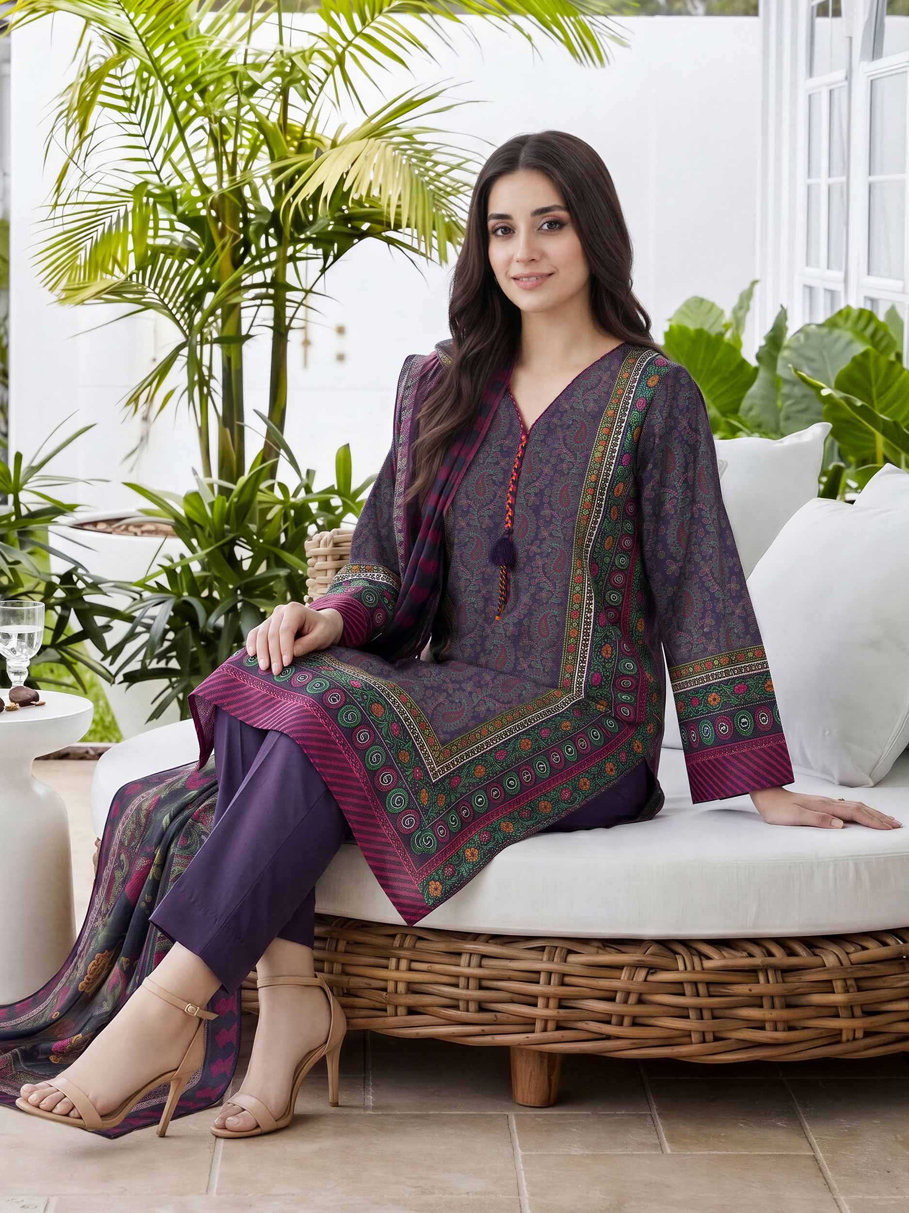 3 Piece Lawn Suit (Unstitched) price in Pakistan