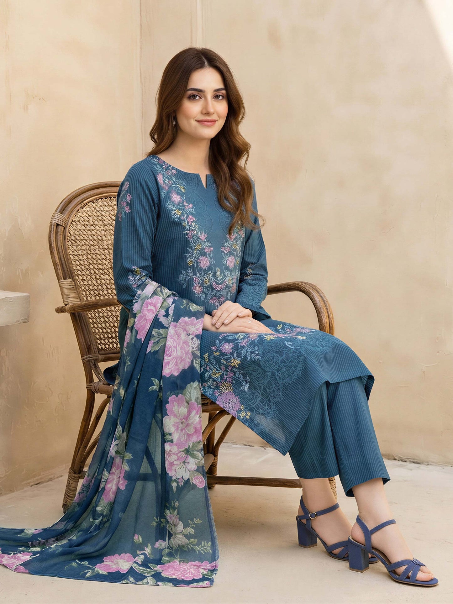 3 Piece Lawn Suit- Printed (Unstitched)
