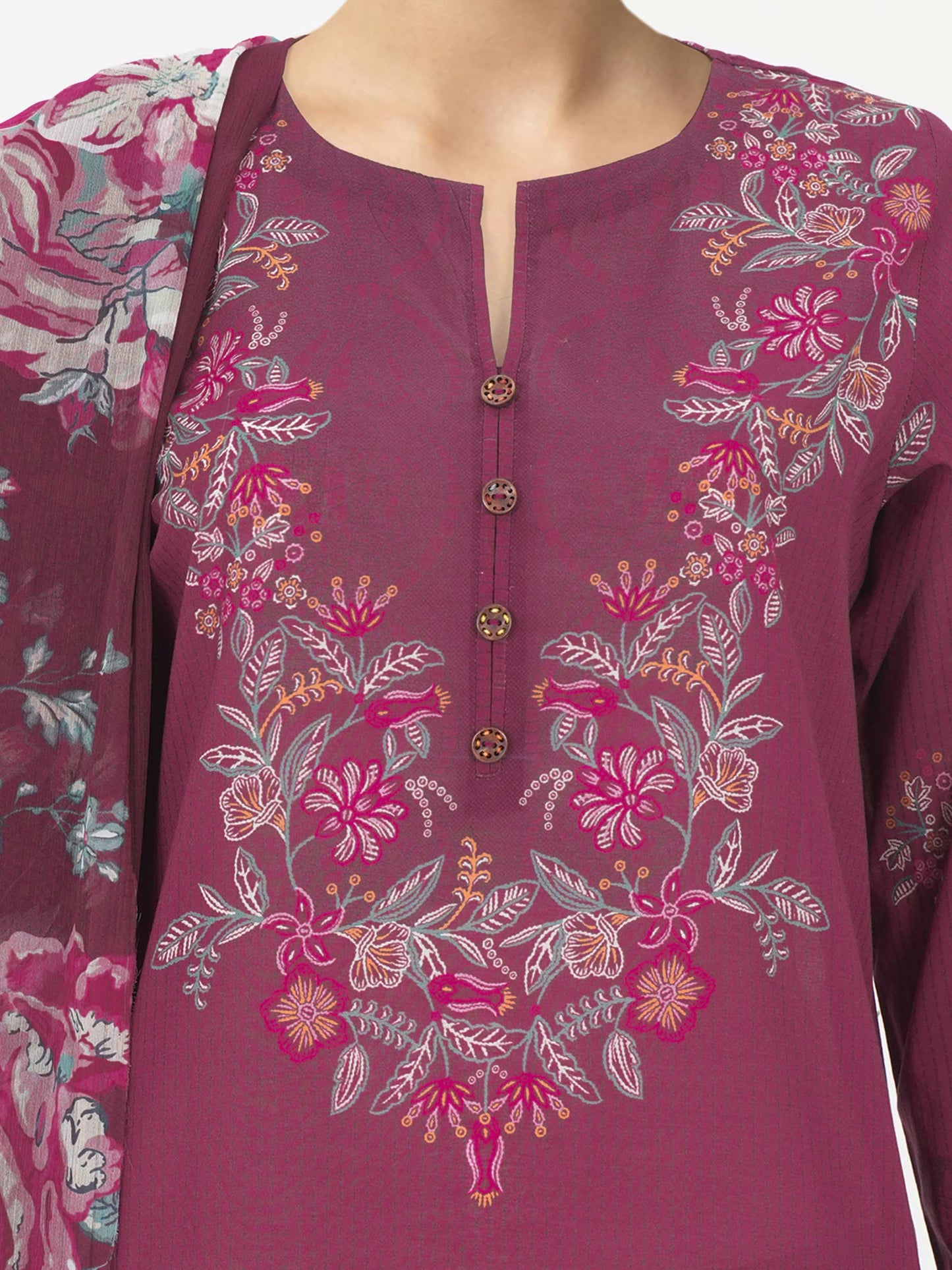 3 Piece Lawn Suit- Printed (Unstitched)