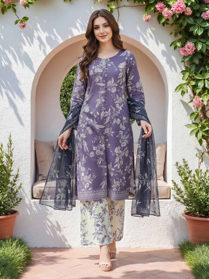 3 Piece Lawn Suit (Unstitched)