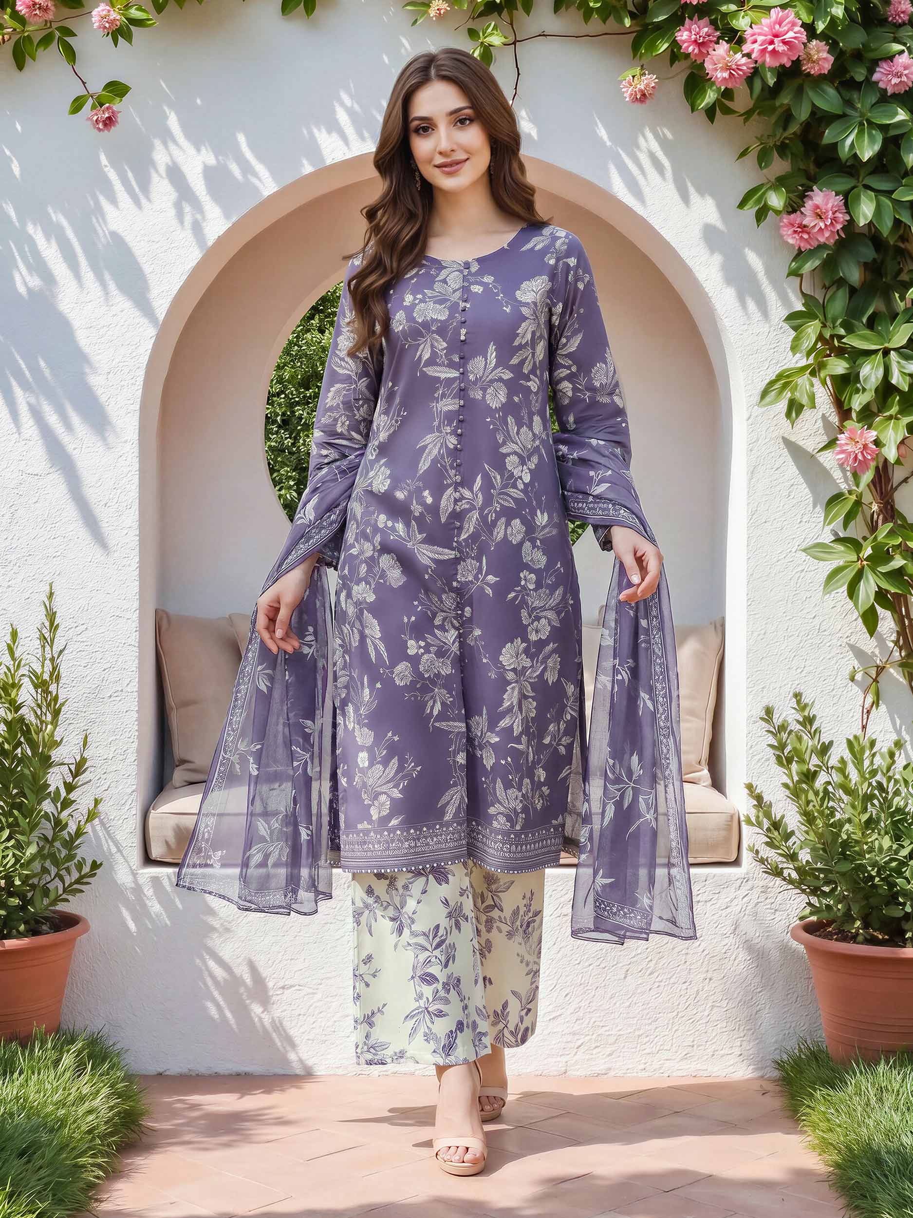 3 Piece Lawn Suit (Unstitched)