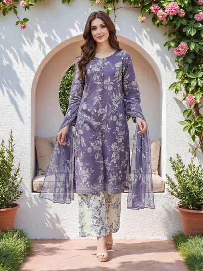 3 Piece Lawn Suit (Unstitched)