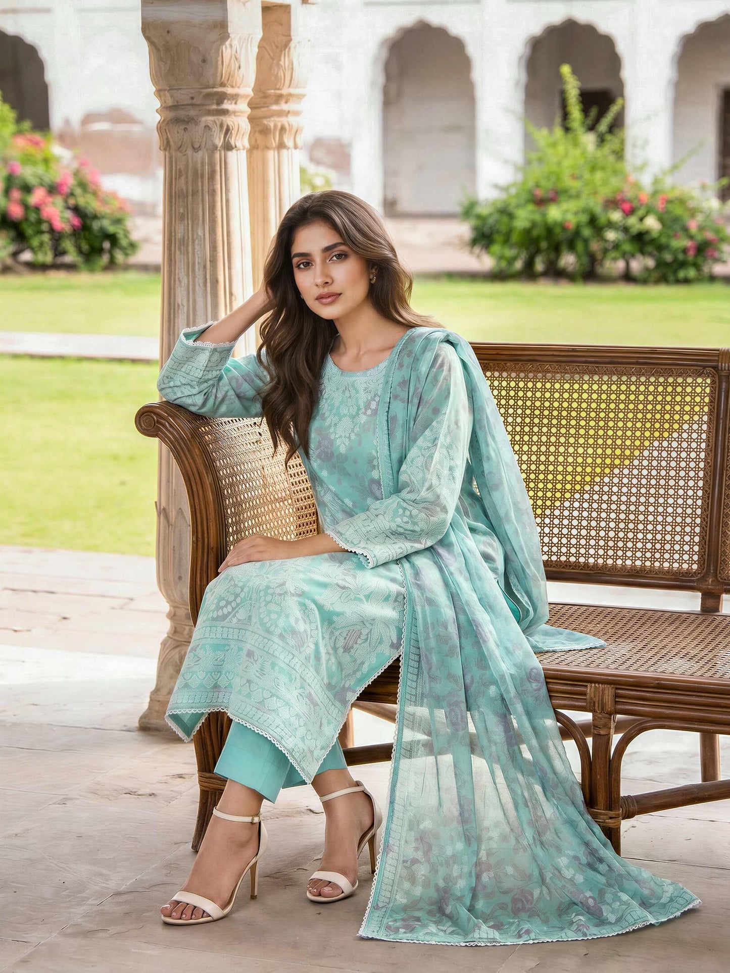 3 Piece Lawn Paste Suit (Unstitched)