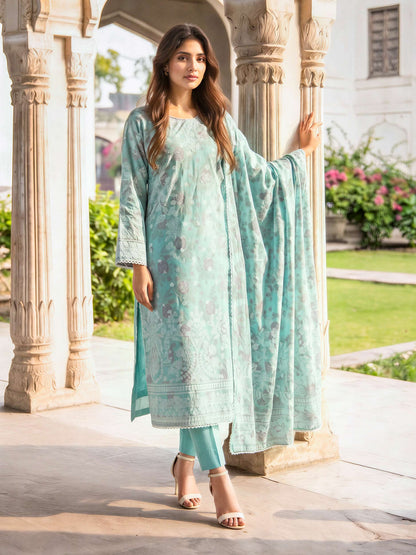 3 Piece Lawn Paste Suit (Unstitched)