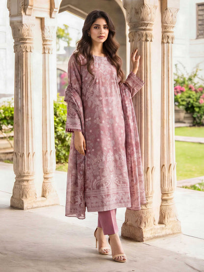 3 Piece Lawn Paste Suit (Unstitched)