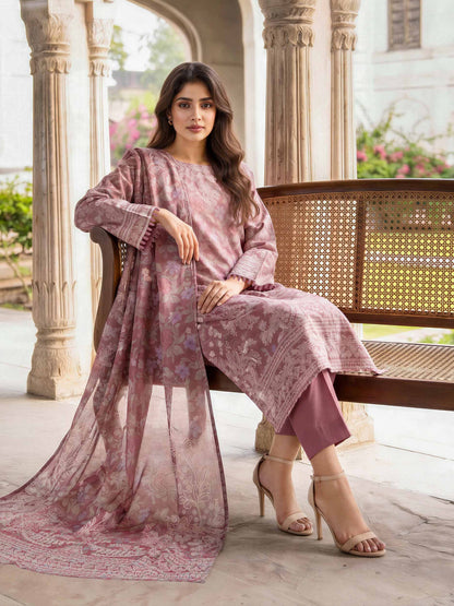 3 Piece Lawn Paste Suit (Unstitched)
